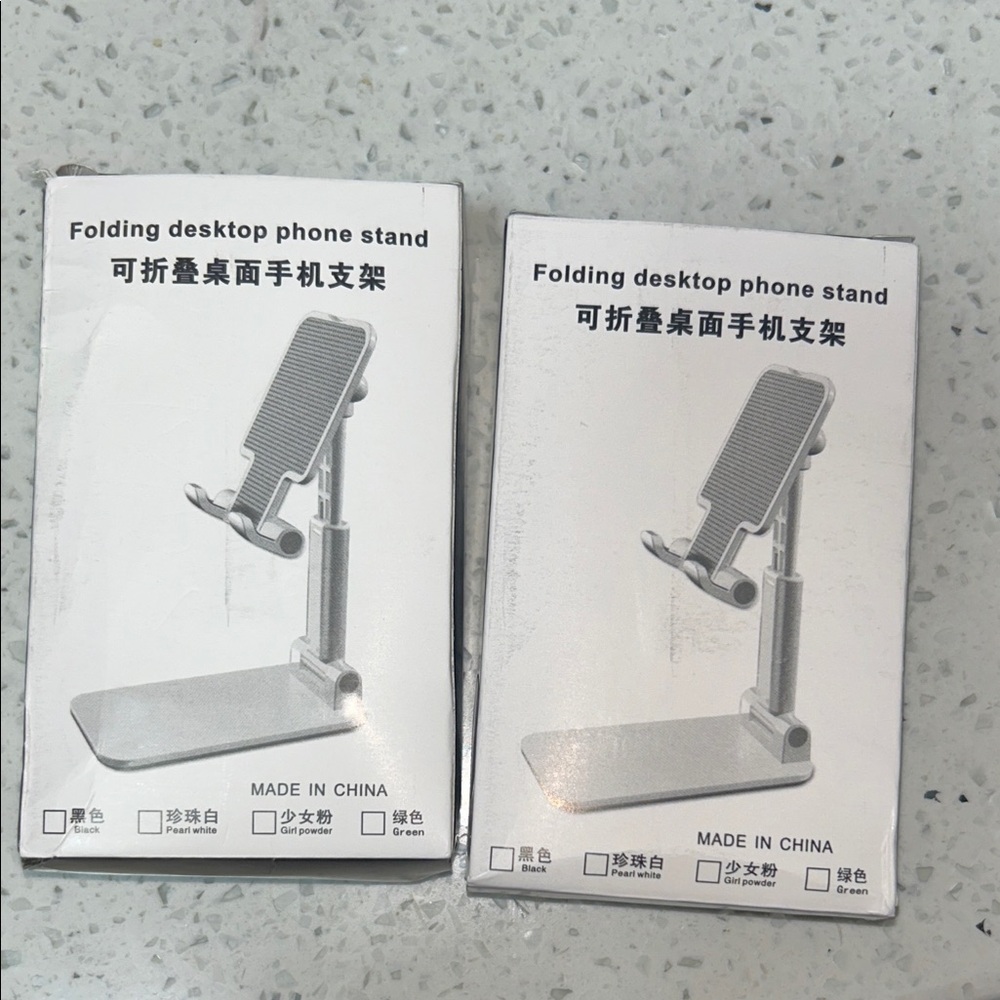 Folding desktop phone stand